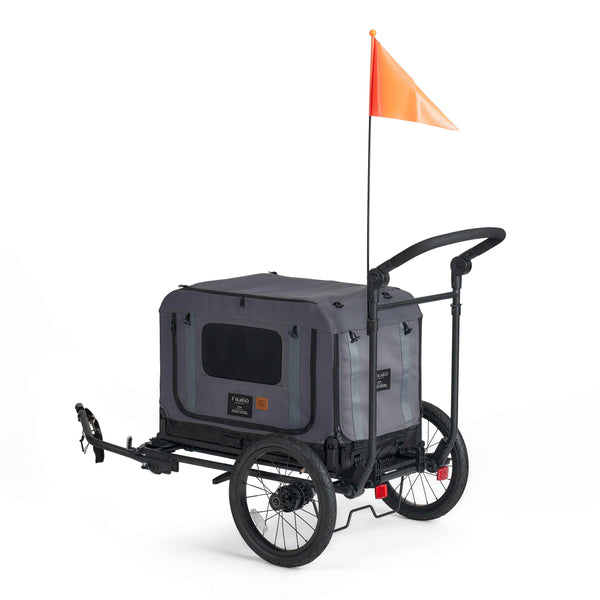 FikaGO King + Queen Pet Wagon | 3-in-1 Wagon & Multi-Size Kennel & Bike Trailer-Pet Trailer-FikaGo- Silver Circle Pets