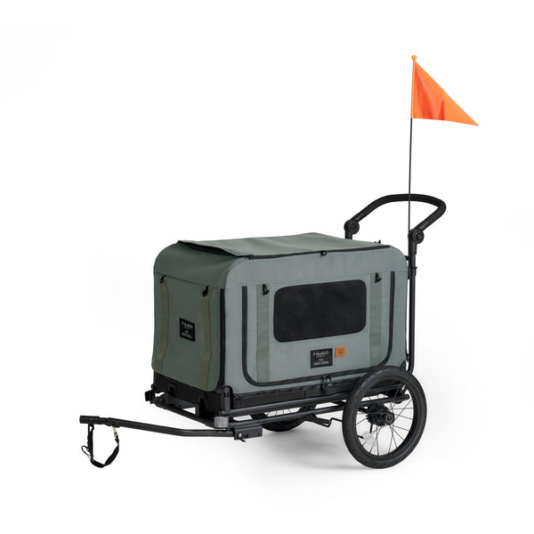 FikaGO King + Queen Pet Wagon | 3-in-1 Wagon & Multi-Size Kennel & Bike Trailer-Pet Trailer-FikaGo- Silver Circle Pets