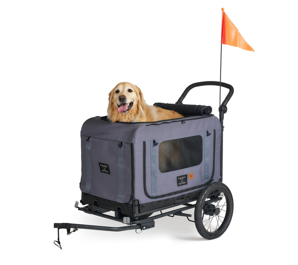 FikaGO King + Queen Pet Wagon | 3-in-1 Wagon & Multi-Size Kennel & Bike Trailer-Pet Trailer-FikaGo- Silver Circle Pets