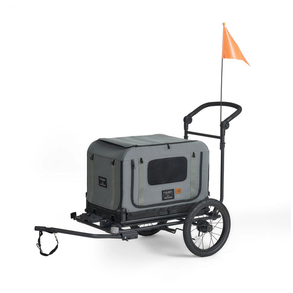 FikaGO King + Queen Pet Wagon | 3-in-1 Wagon & Multi-Size Kennel & Bike Trailer-Pet Trailer-FikaGo- Silver Circle Pets
