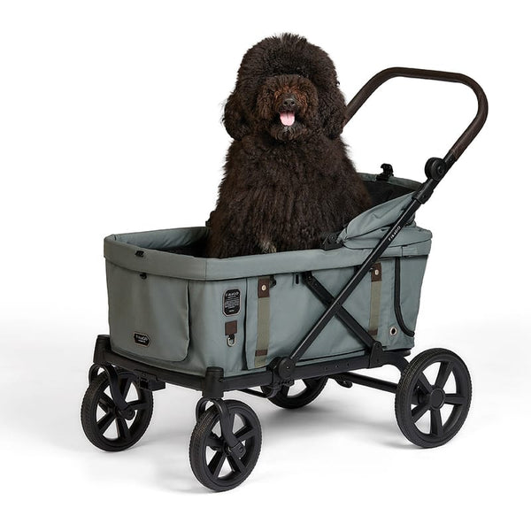 FikaGO KROSS Large Pet Wagon | 100kg Capacity Push & Pull System-Pet Strollers-FikaGo- Silver Circle Pets