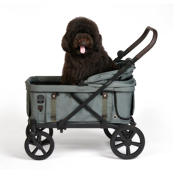 FikaGO KROSS Large Pet Wagon | 100kg Capacity Push & Pull System-Pet Strollers-FikaGo- Silver Circle Pets