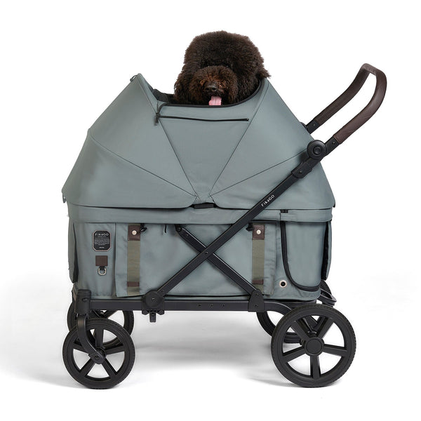FikaGO KROSS Large Pet Wagon | 100kg Capacity Push & Pull System-Pet Strollers-FikaGo- Silver Circle Pets