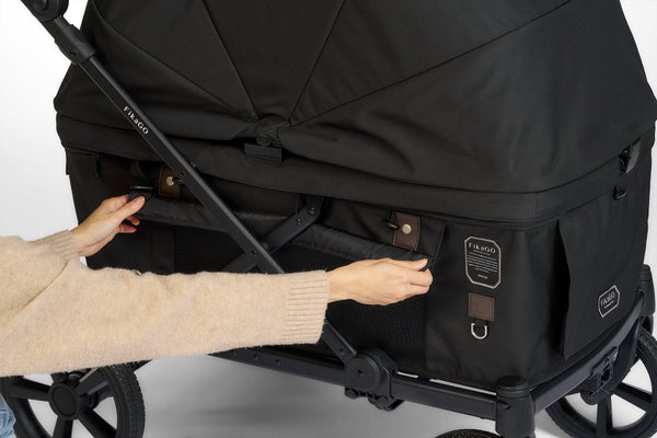 FikaGO KROSS Large Pet Wagon | 100kg Capacity Push & Pull System-Pet Strollers-FikaGo- Silver Circle Pets