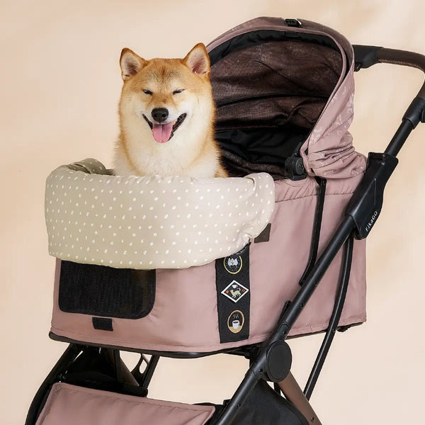 FikaGO Pet Pram Cushion | Reversible & Magnetic-Pet Stroller Accessories-FikaGo- Silver Circle Pets