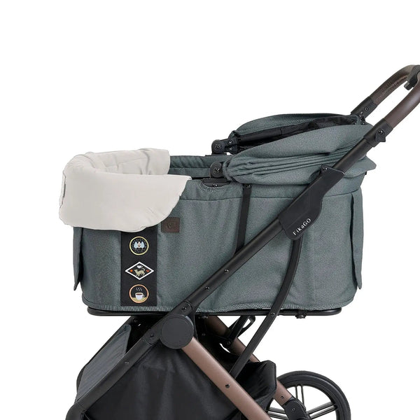 FikaGO Pet Pram Cushion | Reversible & Magnetic-Pet Stroller Accessories-FikaGo- Silver Circle Pets