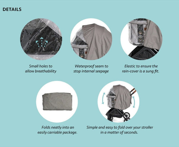 FikaGO Rain Cover for Pet Stroller | All-Weather Protection-Rain Cover-FikaGo- Silver Circle Pets