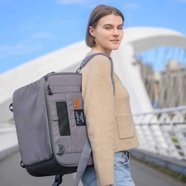 FikaGO Truffle | 6-in-1 Folding Pet Carrier | Airline Approved-Pet Carrier-FikaGo- Silver Circle Pets