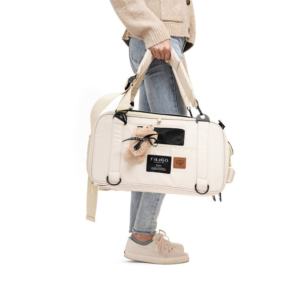 FikaGO Truffle | 6-in-1 Folding Pet Carrier | Airline Approved-Pet Carrier-FikaGo- Silver Circle Pets