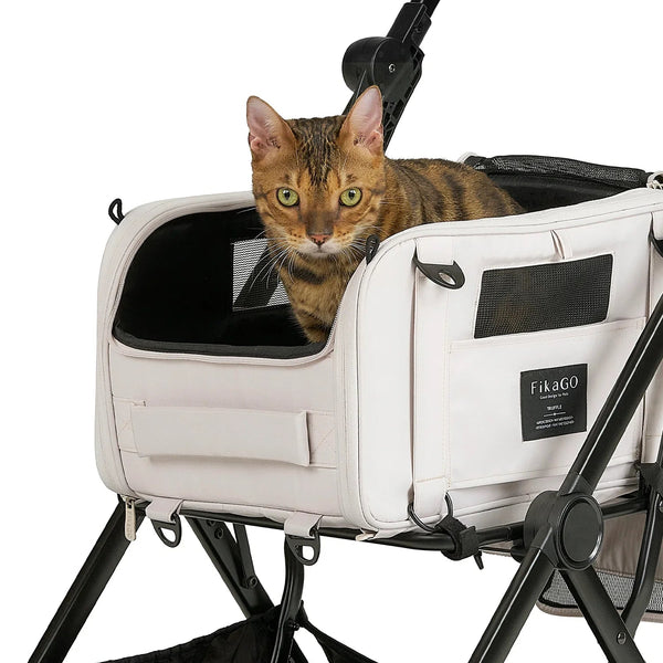 FikaGO Truffle Plus | 6-in-1 Folding Pet Carrier-Pet Carrier-FikaGo- Silver Circle Pets