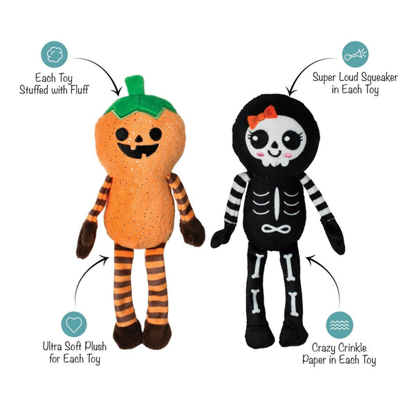 Fringe Studio Oh My Gourd! | 2-Piece Plush Dog Toy Set-Dog Toy-Fringe Studio- Silver Circle Pets