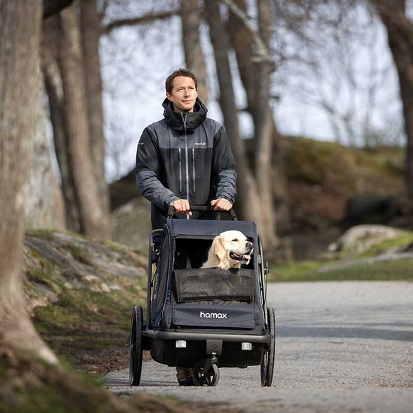 Hamax Pluto Multi-functional Dog Stroller & Dog Bike Trailer | Large-Pet Strollers-Hamax- Silver Circle Pets
