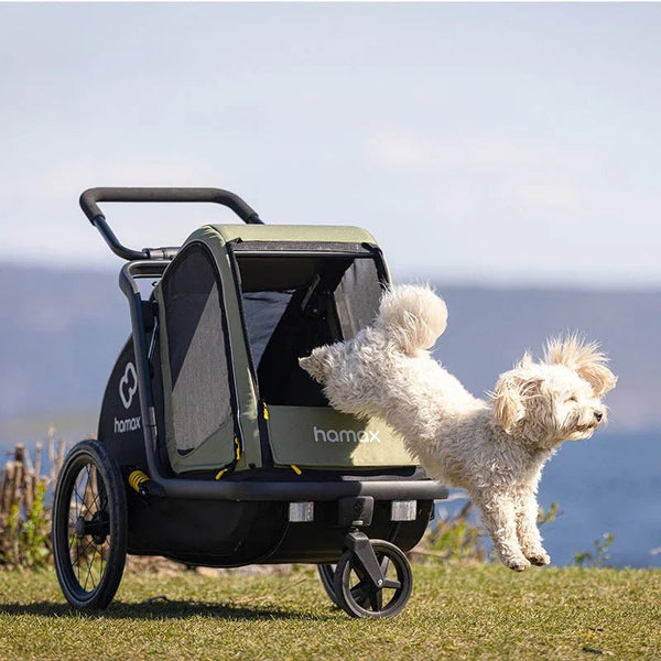Hamax Pluto Multi-functional Dog Stroller & Dog Bike Trailer | Medium-Pet Strollers-Hamax- Silver Circle Pets
