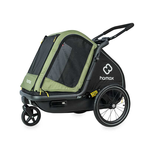 Hamax Pluto Multi-functional Dog Stroller & Dog Bike Trailer | Medium-Pet Strollers-Hamax- Silver Circle Pets