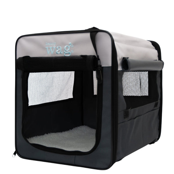 Henry Wag Folding Fabric Travel Pet Crate | 5 Sizes-Pet Crate-Henry Wag- Silver Circle Pets