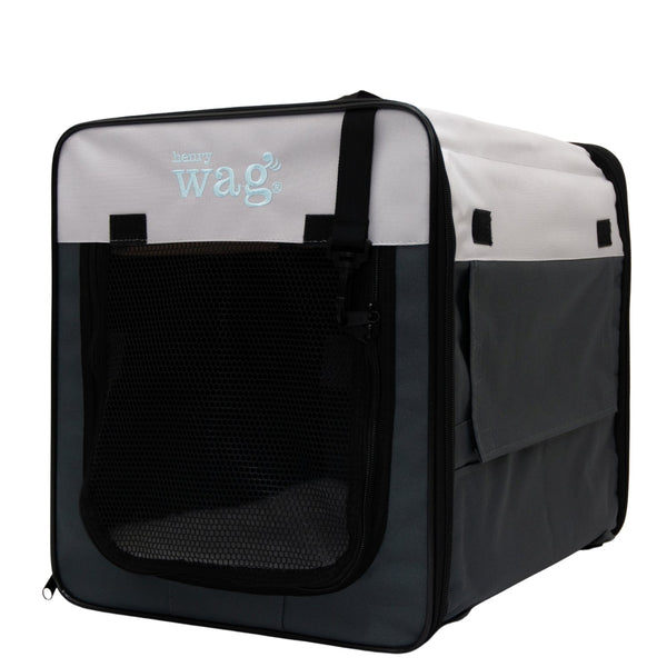 Henry Wag Folding Fabric Travel Pet Crate | 5 Sizes-Pet Crate-Henry Wag- Silver Circle Pets