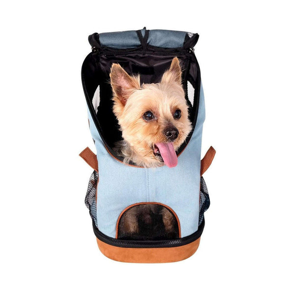 Ibiyaya Denim Fun Lightweight Pet Backpack | Airline-Approved-Pet Accessories-Ibiyaya- Silver Circle Pets