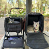 Ibiyaya JetPaw 3-in-1 Pet Stroller/Removable Airline-Approved Carrier | Expandable Rolling Pet Carrier-Backpack-Pet Strollers-Ibiyaya- Silver Circle Pets