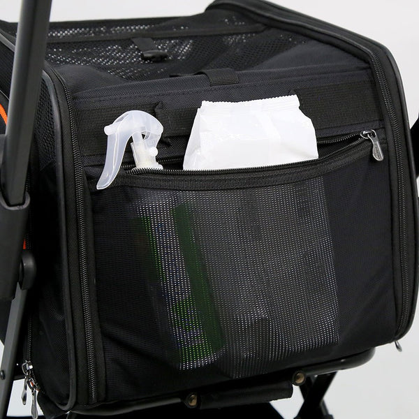 Ibiyaya JetPaw 3-in-1 Pet Stroller/Removable Airline-Approved Carrier | Expandable Rolling Pet Carrier-Backpack-Pet Strollers-Ibiyaya- Silver Circle Pets