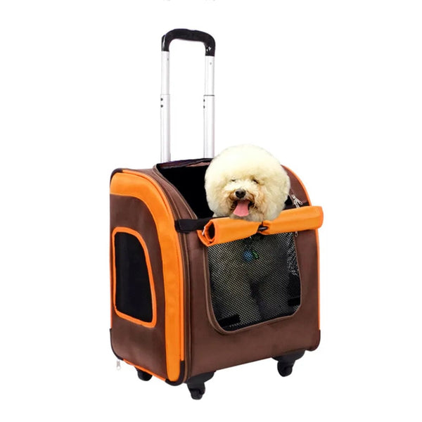 Ibiyaya Liso Backpack Rolling Pet Carrier-Pet Carrier-Ibiyaya- Silver Circle Pets