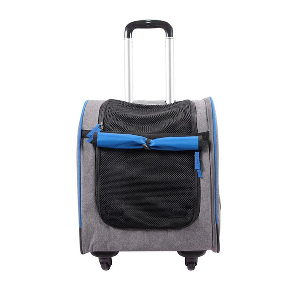Ibiyaya Liso Backpack Rolling Pet Carrier-Pet Carrier-Ibiyaya- Silver Circle Pets