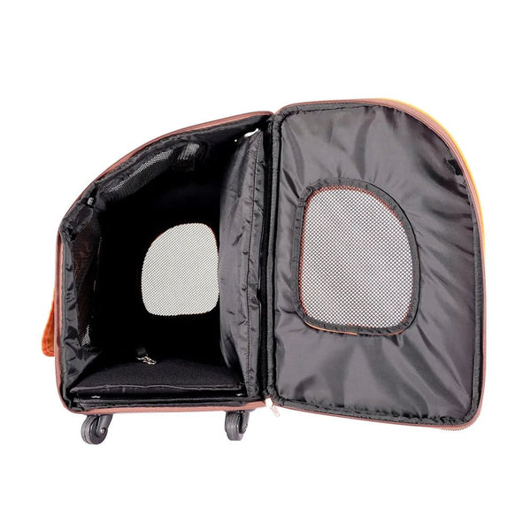 Ibiyaya Liso Backpack Rolling Pet Carrier-Pet Carrier-Ibiyaya- Silver Circle Pets