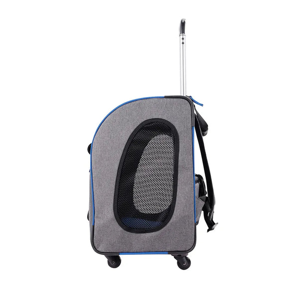 Ibiyaya Liso Backpack Rolling Pet Carrier-Pet Carrier-Ibiyaya- Silver Circle Pets
