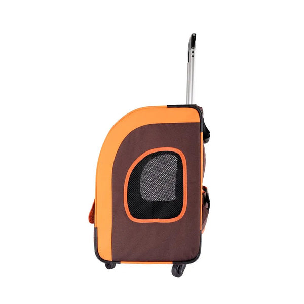 Ibiyaya Liso Backpack Rolling Pet Carrier-Pet Carrier-Ibiyaya- Silver Circle Pets