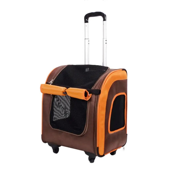 Ibiyaya Liso Backpack Rolling Pet Carrier-Pet Carrier-Ibiyaya- Silver Circle Pets