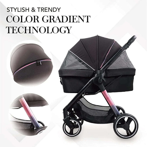 Ibiyaya Retro Luxe Large Pet Stroller-Pet Strollers-Ibiyaya- Silver Circle Pets