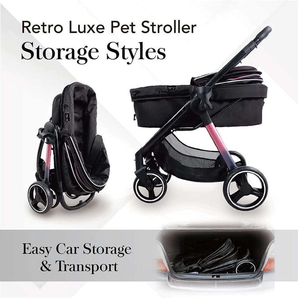 Ibiyaya Retro Luxe Large Pet Stroller-Pet Strollers-Ibiyaya- Silver Circle Pets