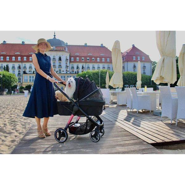 Ibiyaya Retro Luxe Large Pet Stroller-Pet Strollers-Ibiyaya- Silver Circle Pets