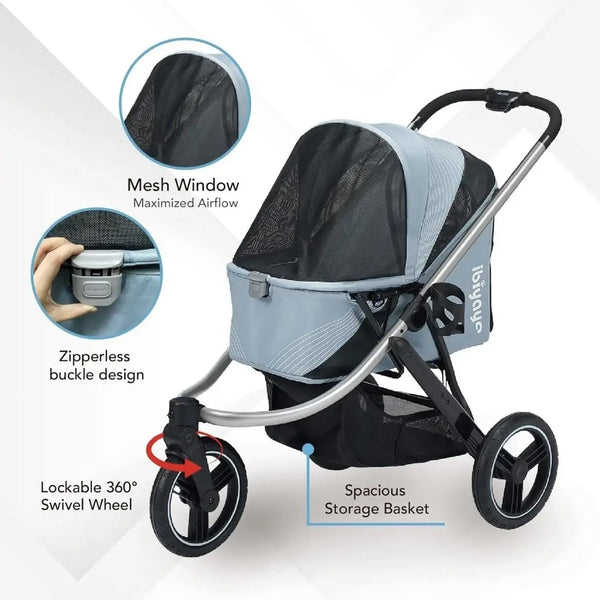 Ibiyaya The Beast Dog Jogging Stroller-Pet Strollers-Ibiyaya- Silver Circle Pets