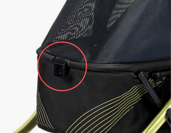 Ibiyaya The Beast Dog Stroller Hood Front Clip-Pet Stroller Replacement Part-Ibiyaya- Silver Circle Pets