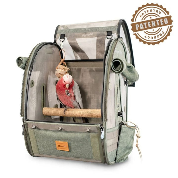 Ibiyaya Trackpack For Birds | Medium-Pet Carrier-Ibiyaya- Silver Circle Pets