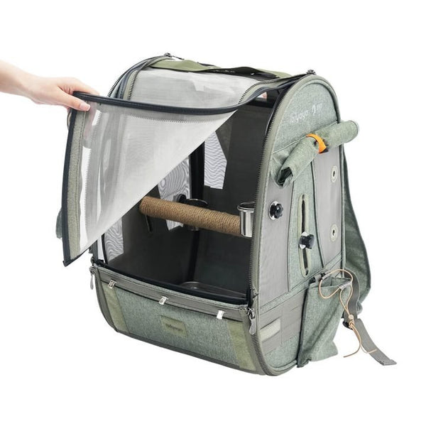 Ibiyaya Trackpack For Birds | Medium-Pet Carrier-Ibiyaya- Silver Circle Pets