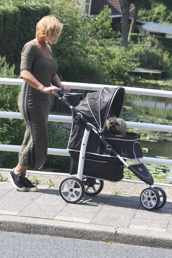 InnoPet Monaco Dog Pram With Free Rain Cover-Dog Stroller-InnoPet- Silver Circle Pets
