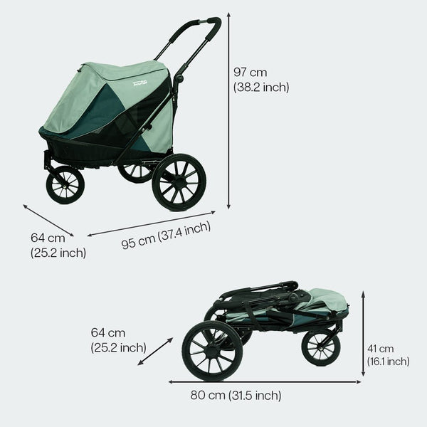InnoPet Noah Dog Stroller, Bike Trailer & Travel Crate-Pet Strollers-Innopet- Silver Circle Pets