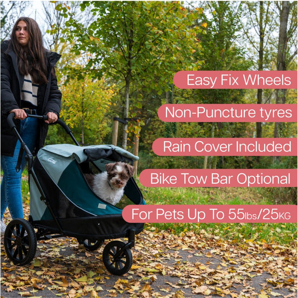 InnoPet Noah Dog Stroller, Bike Trailer & Travel Crate-Pet Strollers-Innopet- Silver Circle Pets