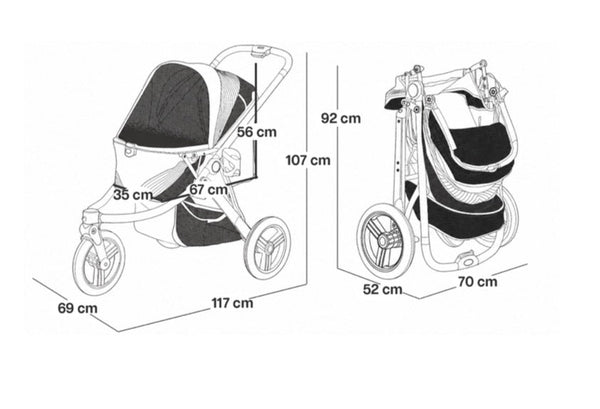 InnoPet Premium Comfort Dog Stroller | Formerly Ibiyaya ‘The Beast’-Pet Strollers-Innopet- Silver Circle Pets