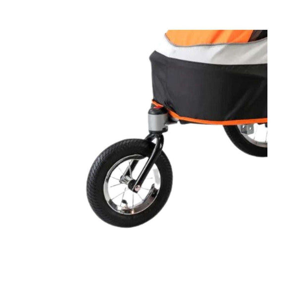 InnoPet Sporty Deluxe Front Wheel Push Button-Pet Stroller Replacement Part-Innopet- Silver Circle Pets