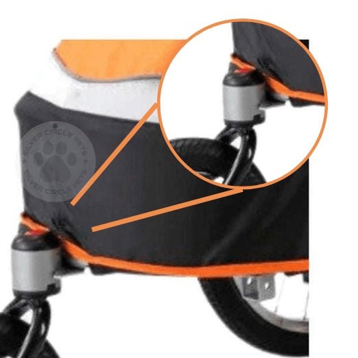 InnoPet Sporty Deluxe Front Wheel Push Button-Pet Stroller Replacement Part-Innopet- Silver Circle Pets