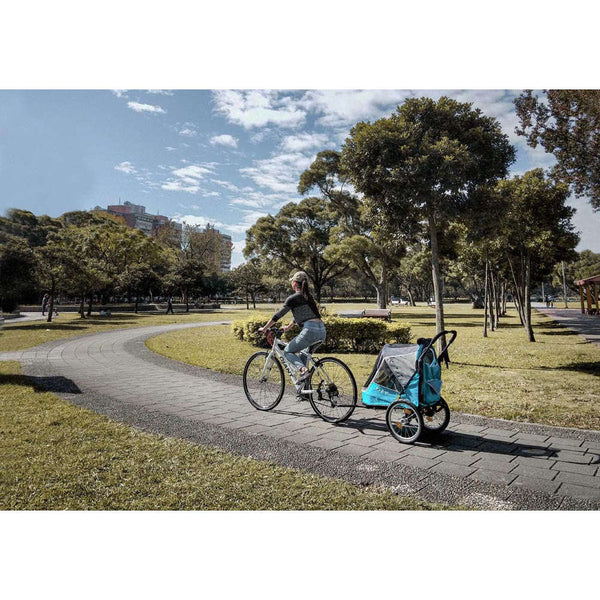 InnoPet Sporty Evolution V2.0 Dog Pram & Dog Bike Trailer with Free Rain Cover-Pet Strollers-Innopet- Silver Circle Pets