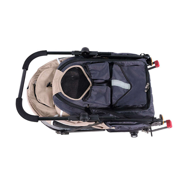 InnoPet Sporty Evolution V2.0 Dog Pram & Dog Bike Trailer with Free Rain Cover-Pet Strollers-Innopet- Silver Circle Pets