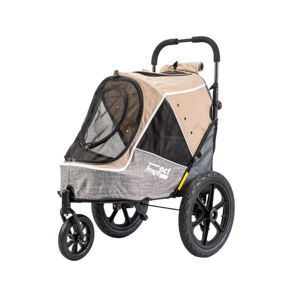 InnoPet Sporty Evolution V2.0 Dog Pram & Dog Bike Trailer with Free Rain Cover-Pet Strollers-Innopet- Silver Circle Pets