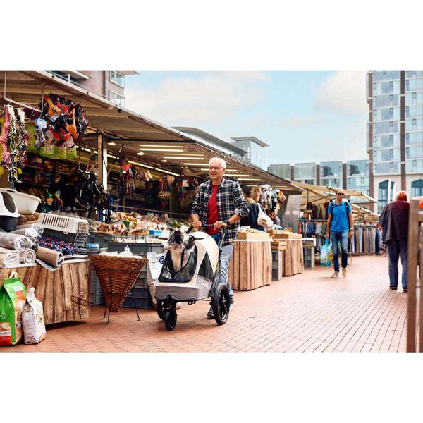 InnoPet Sporty Evolution V2.0 Dog Pram & Dog Bike Trailer with Free Rain Cover-Pet Strollers-Innopet- Silver Circle Pets