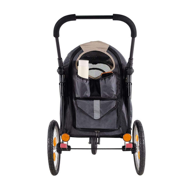 InnoPet Sporty Evolution V2.0 Dog Pram & Dog Bike Trailer with Free Rain Cover-Pet Strollers-Innopet- Silver Circle Pets