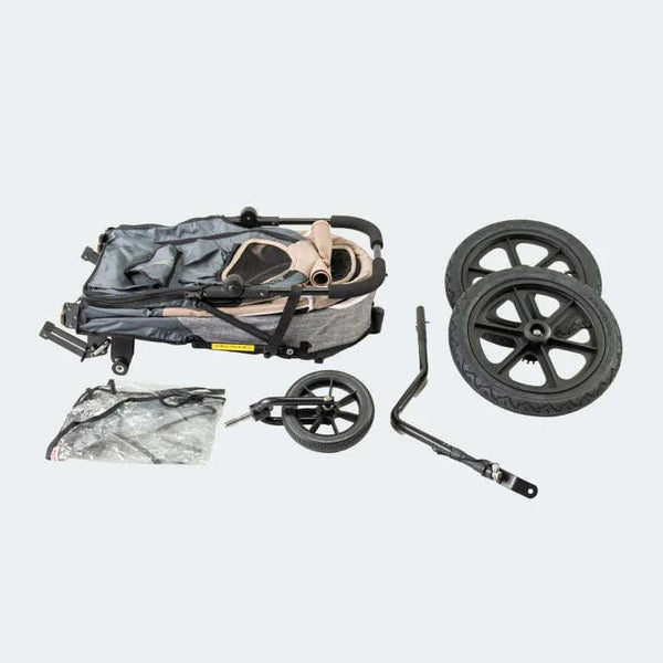 InnoPet Sporty Evolution V2.0 Dog Pram & Dog Bike Trailer with Free Rain Cover-Pet Strollers-Innopet- Silver Circle Pets