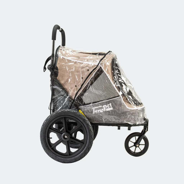 InnoPet Sporty Evolution V2.0 Dog Pram & Dog Bike Trailer with Free Rain Cover-Pet Strollers-Innopet- Silver Circle Pets