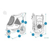 InnoPet Sporty Evolution V2.0 Dog Pram & Dog Bike Trailer with Free Rain Cover-Pet Strollers-Innopet- Silver Circle Pets